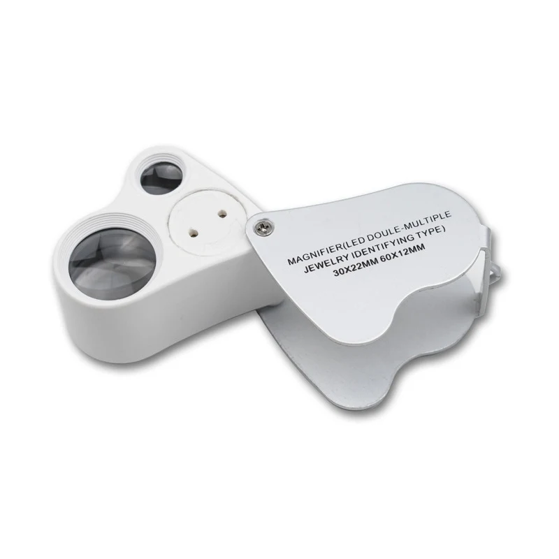 

30X /60X Magnifying Glass Portable Foldable LED Lights Jeweler Loupe Folding Magnifier