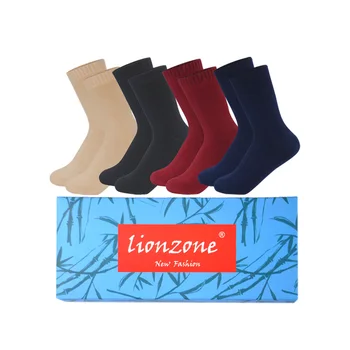 

LIONZONE High Quality Thicken Winter Warm Men Socks Antibacterial Hygroscopic Breathable Daily Casual Bamboo Socks