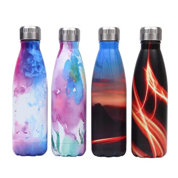 

New Creative Floral Thermos Stainless Steel Water Bottle Leakproof Fitness Exercise Sports Drink Bottle Thermos