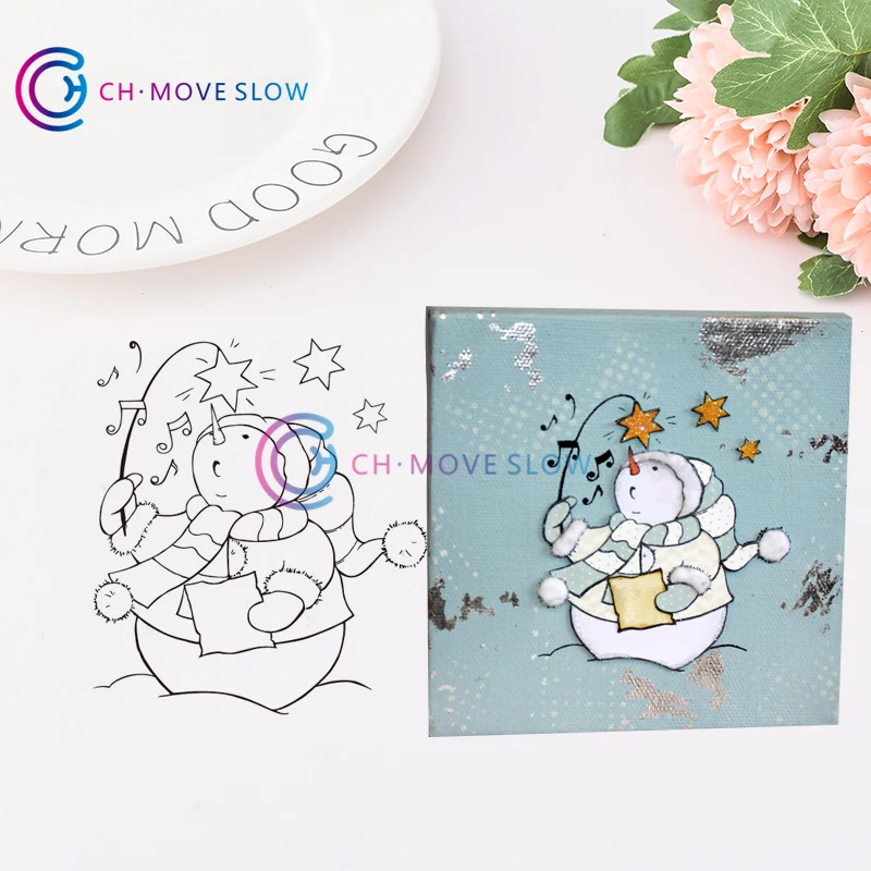 Прозрачный силиконовый штамп CH Jasper the Snowman/печать для сделай сам