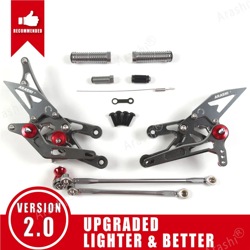 Араши подножка мотоциклиста для HONDA CBR600RR 2003-2006 CNC Регулируемые подножки CBR 600 RR 2003 2004 2005 2006 задние наборы Rearset - Цвет: Gray