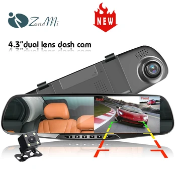 

dash cam 4.3 Inch mirror dash cam Car DVR Camera FHD Rearview Mirror With Rear View Camera Dual Lens Dashcam Auto Recorder Video