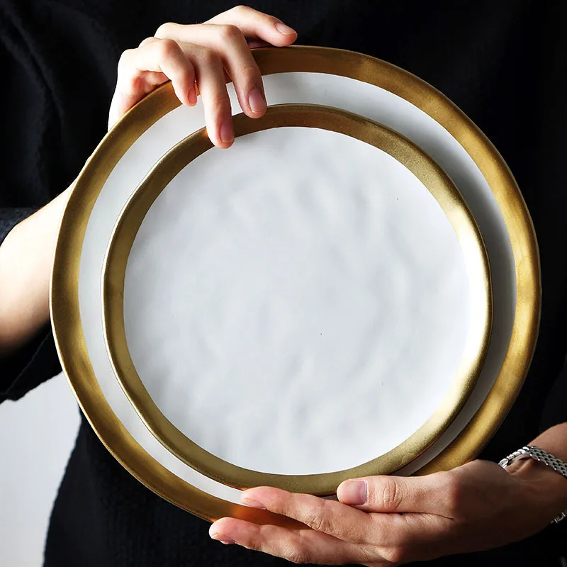 Ceramic Black and White Tableware, Ceramic Service Plates, Kitchen Appliances, Kitchen Supplies, Rice Soup Bowls, Tableware