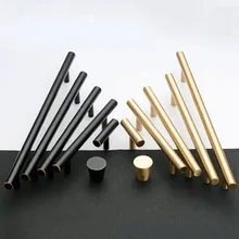 Современные ручки шкафа твердая латунь кухонные дверные ручки Мебельная ручка Черное золото ручка для ящика