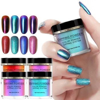 

4 Pcs Dip Fluorescence Dipping Nail Powder 10ml Dip Nail Powder Pigment Dust Natural Dry Nail Art Decoration Glow In Uv Light