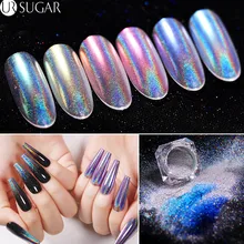 Голографический Блестящий пигмент для ногтей порошок Сияющий лазер хромированный зеркальный блеск порошок лак для ногтей пыль украшения для ногтей DIY