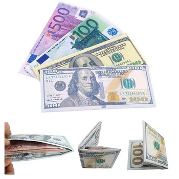 

Canvas Novelty Currency Notes Pattern Wallets Pound Dollar Euro Won Coin Purse Slim Wallets Creative Pocket Unisex Money Bags