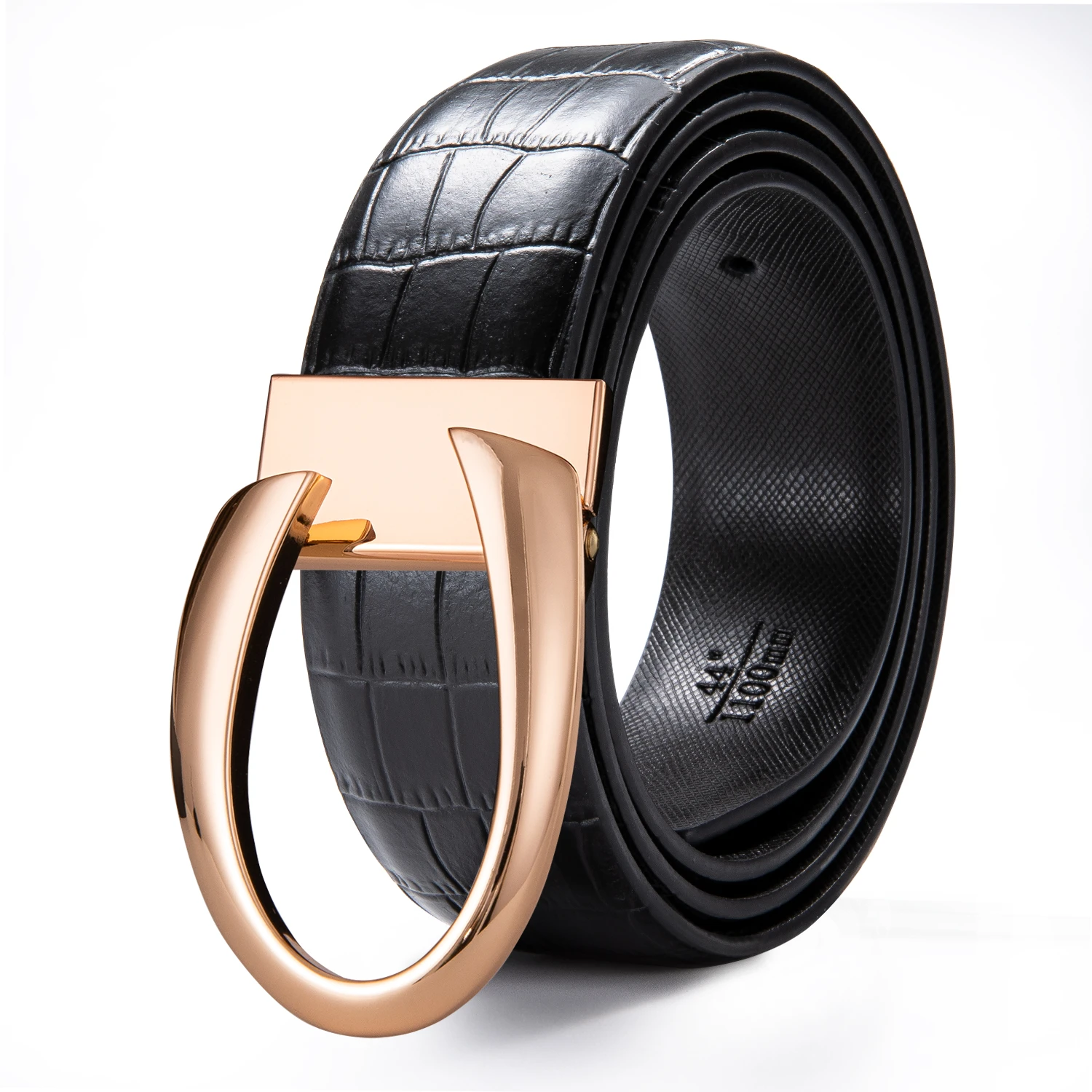 Hi Tie cinturones de moda para hombre, cinturones de cuero con hebilla de Pin para hombre, cinturón fácil negro de diseñador de cuero de de lujo de vaquero|Cinturones de hombre| -