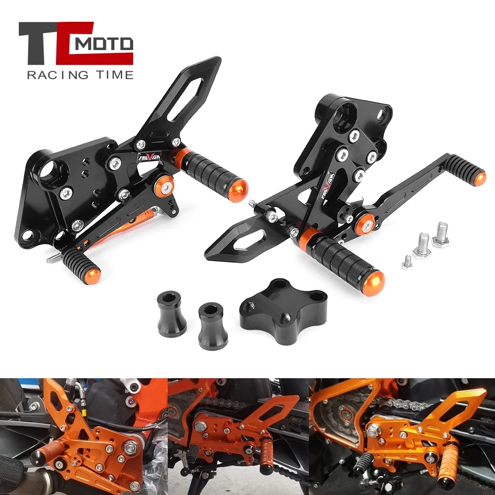 

TCMOTO DUKE 390 Duke390 CNC Adjustable Rear Set Rearsets Footrest For KTM 390 Duke 2017 2018 2019 2020