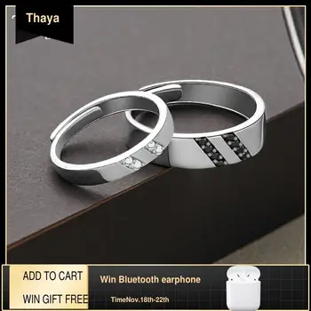 

Thaya 100% 925 Sterling Silver Design Free Size Street Style Fashion Elegant Rings For Couple Ring Ladeies Fine Jewelry Gift