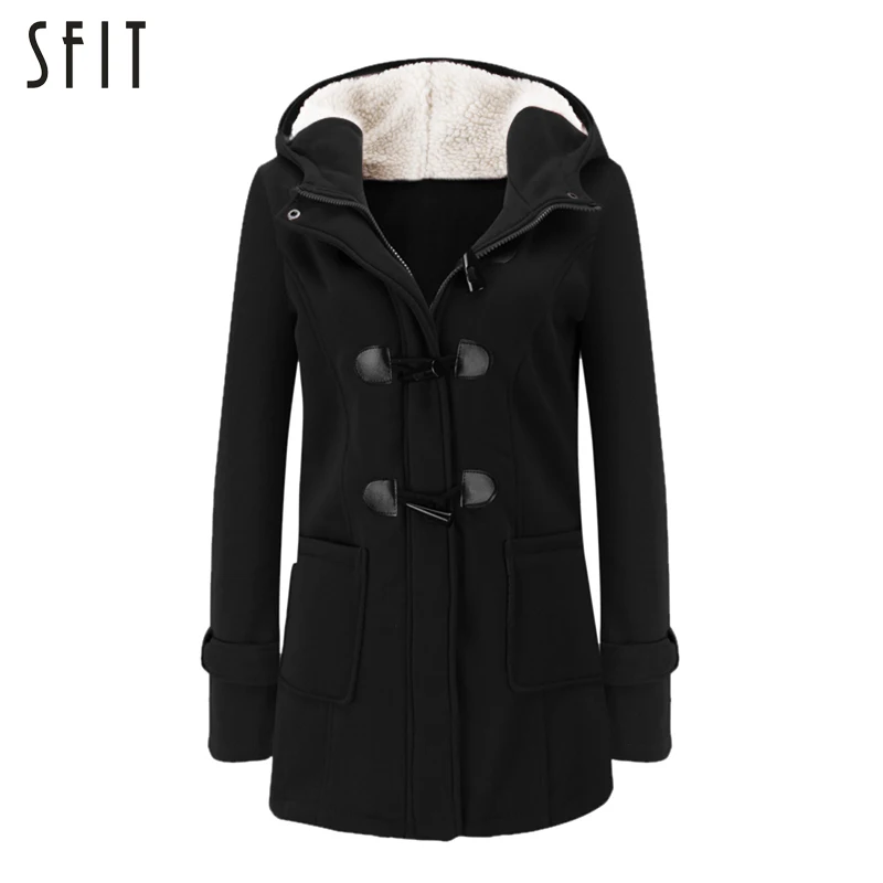 

SFIT Hooded Winter Parka Plus Size Women Thick Girl Snow Coat Cotton Jacket Fashion Long Overcoat Street Female Solid Ladies Top