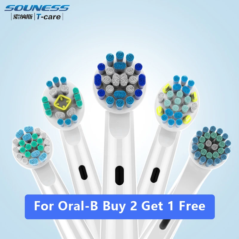 SOUNESS 4 pièces têtes de brosse à dents remplaçables têtes de brosse à dents électrique Oral B pour brosse à dents électrique rotative de haute qualité