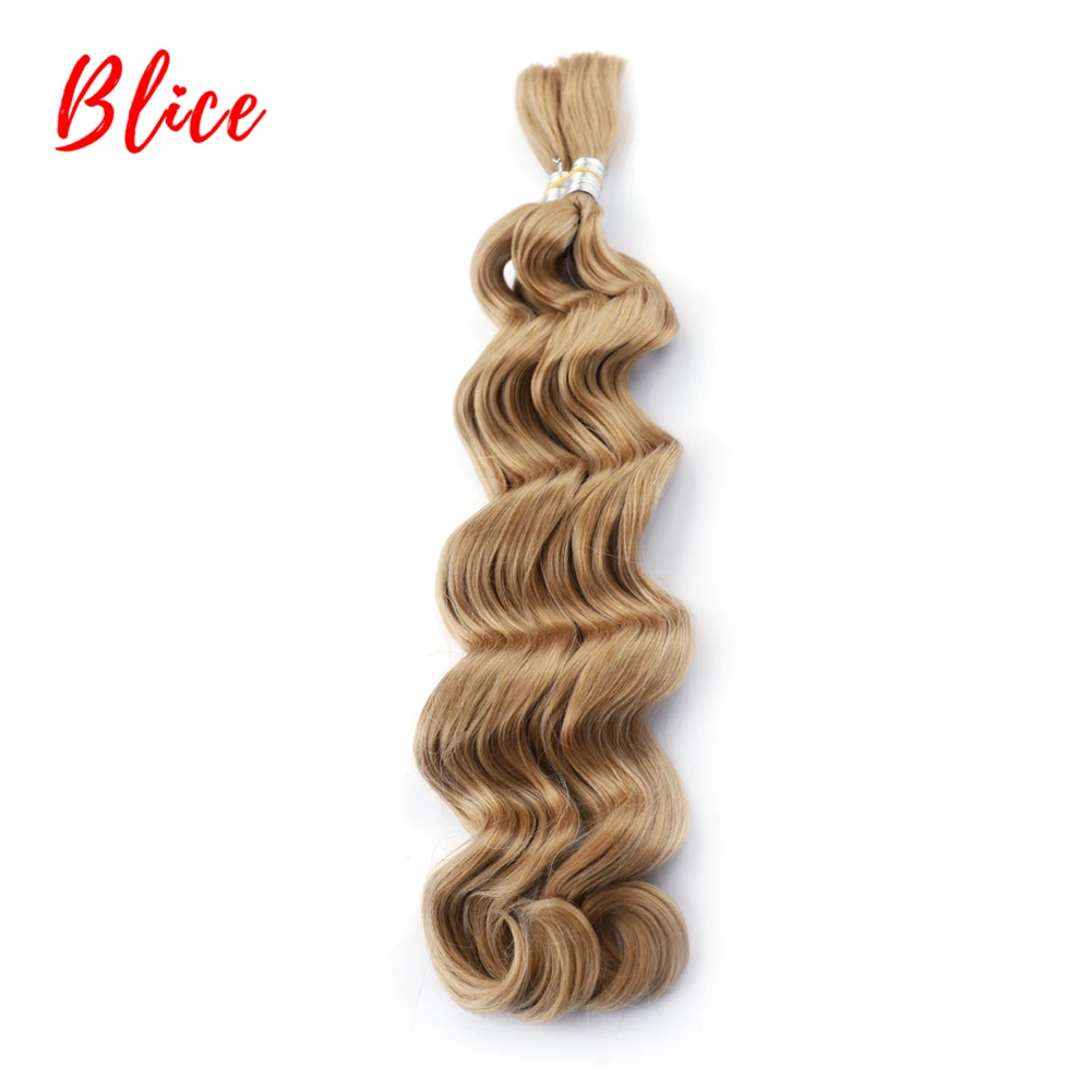 

Blice 18 "-24" Synthetic Hair Bundles No Weft Natural Wave 1PCS Crochet Synthetic Bulk Frosted Blonde Hair Extensions For Women