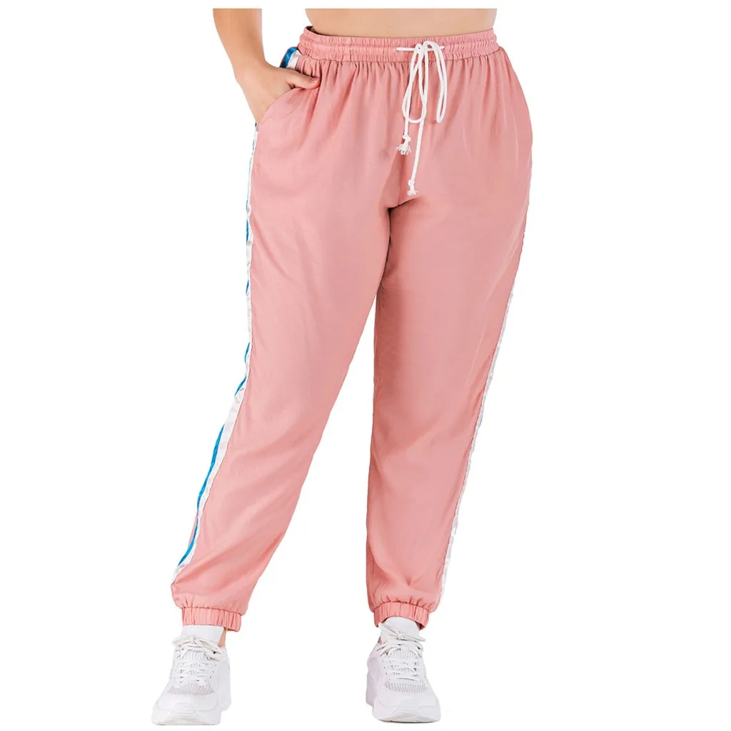 JAYCOSIN модные повседневные спортивные брюки с полосками сбоку Женская свободная