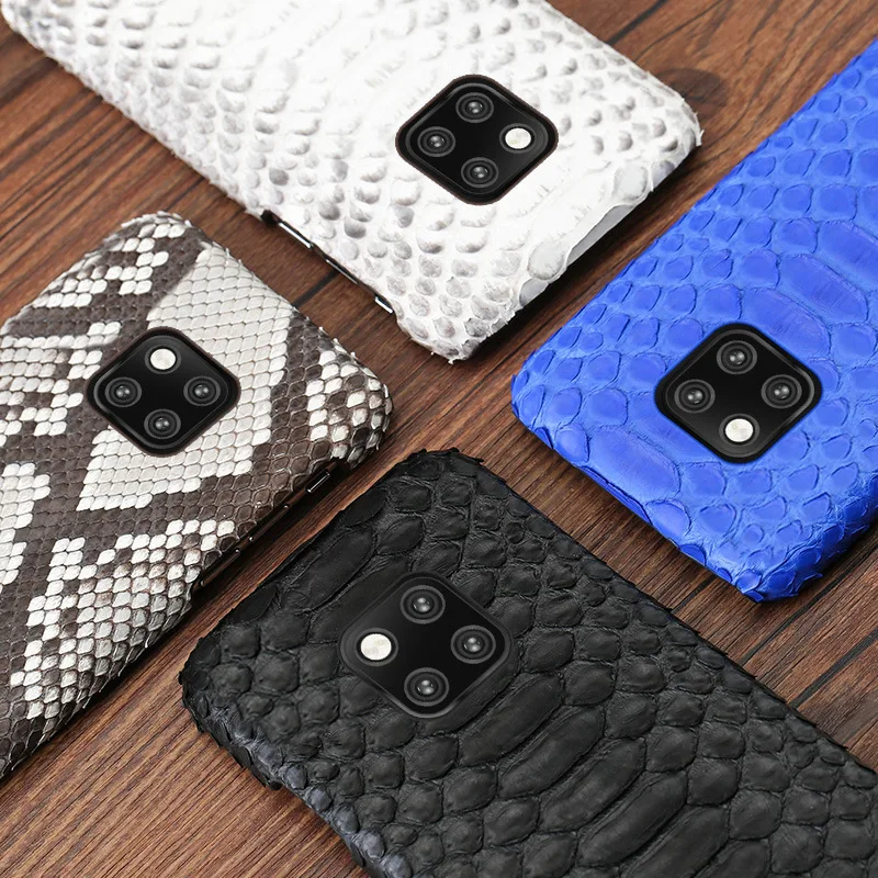 Роскошный чехол из натуральной кожи питона для huawei mate 20 Pro, бизнес, натуральная кожа, чехол ручной работы для mate 20 20X LITE