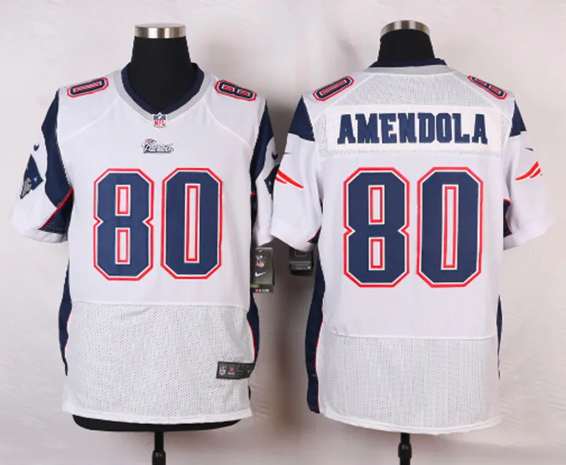 Stitiched, New England, Tom Brady, Rob Gronkowski, Julian Edelman, Jamie Collins, Danny Amendola Patriots Jersey - Цвет: Серебристый