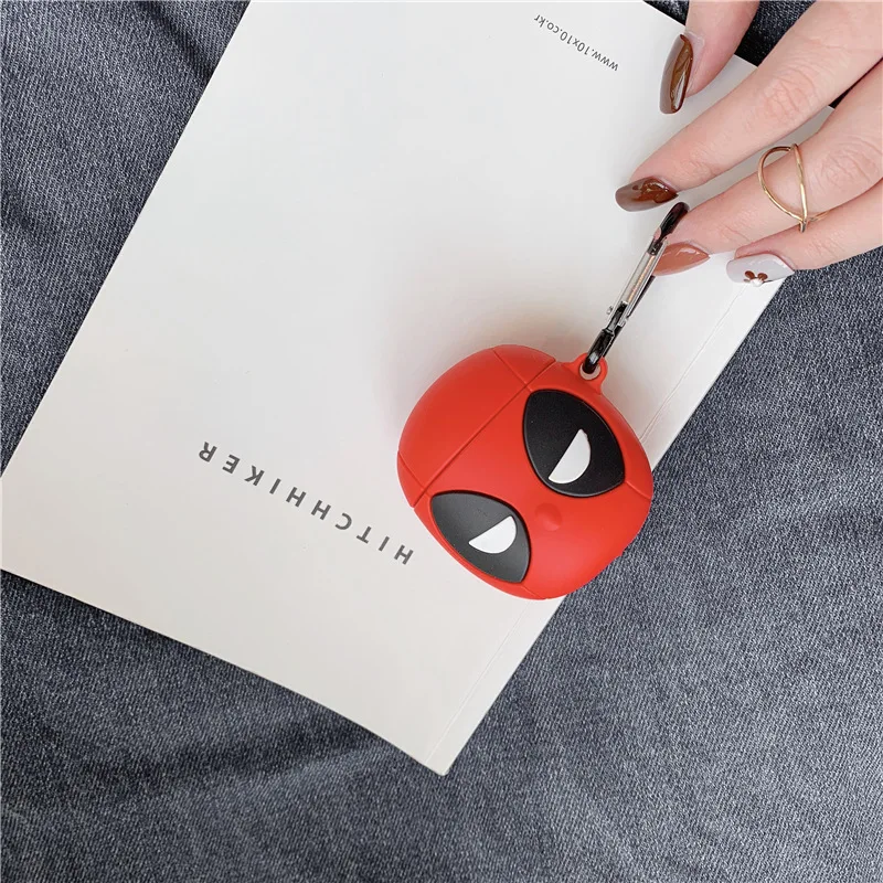 Чехол для AirPod 2 3D Deadpool мультяшный мягкий силиконовый беспроводной чехол