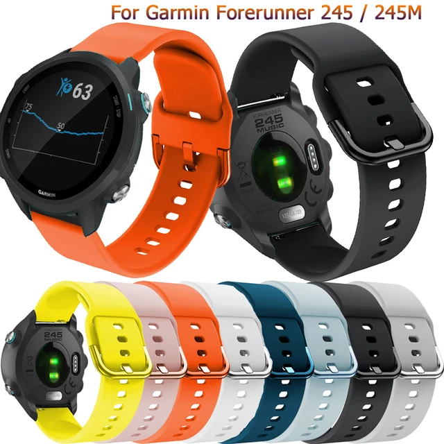 Correa de reloj para Garmin Forerunner 245/245M/Vivoactive 3, bandas de  silicona suave para relojes