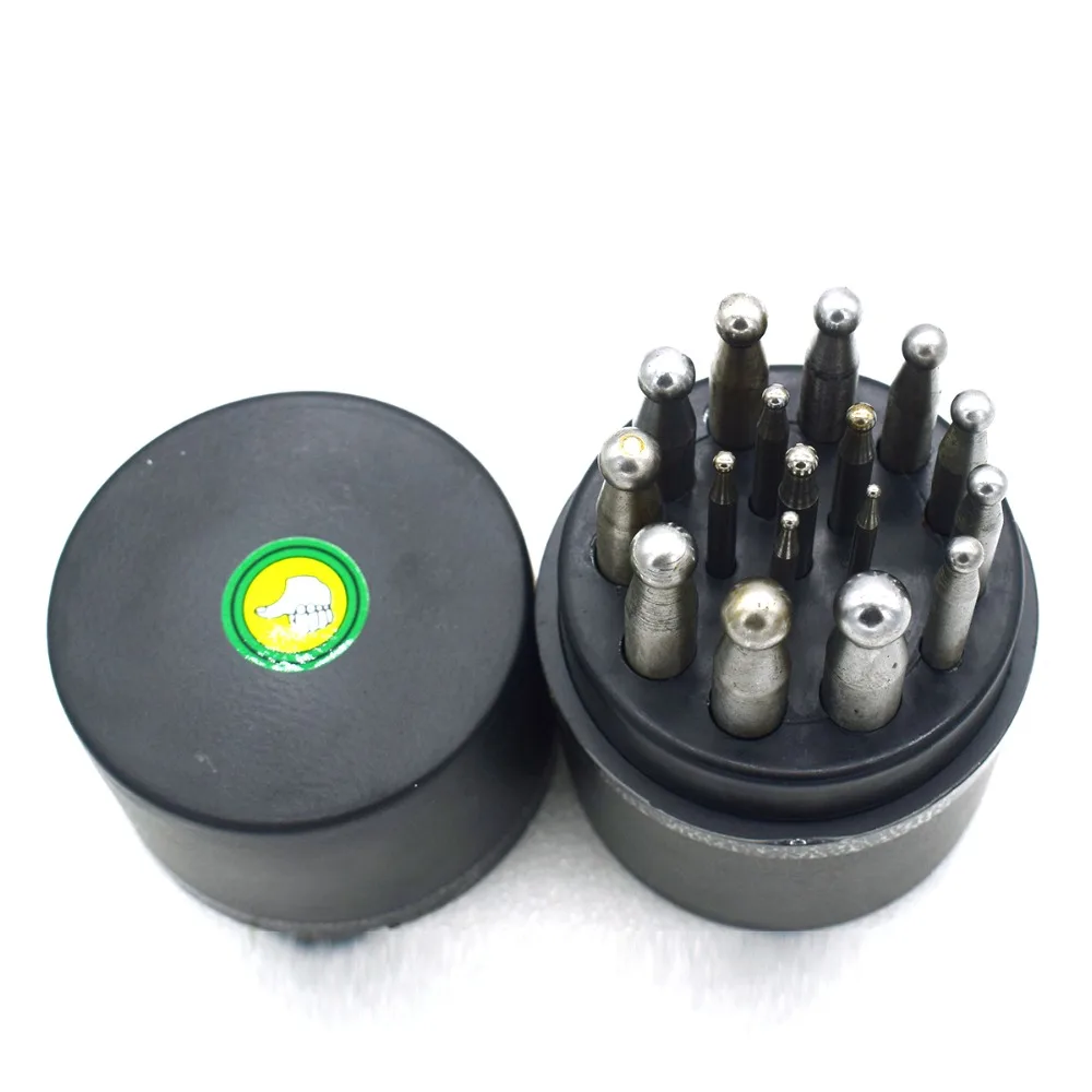 

High Quality Steel Dapping Doming Punch Set Metal 17PCS Jewelry Making Tools Make Ring Bead Jewelry Forming
