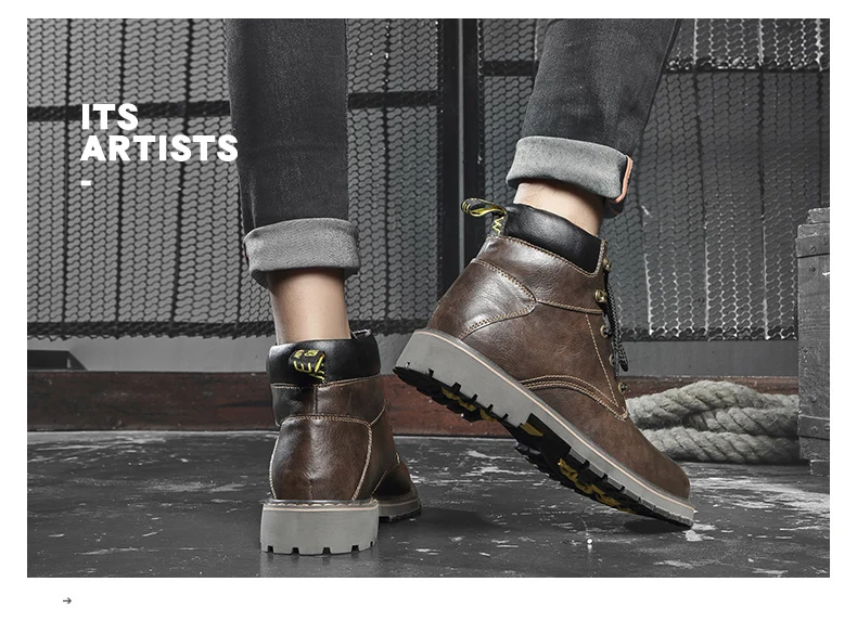 Новинка; зимние мужские ботинки; Botas Masculinas; Водонепроницаемая удобная обувь; модные мужские ботинки martin; рабочие ботинки; Zapatos De Hombre
