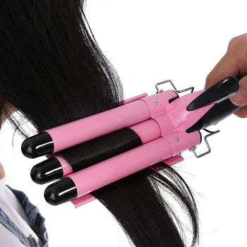 

3 Barrels Ceramic Hair Curler Hair Curling Iron Perm Splint Hair Waver Curlers Rollers Styling Tools Hair Styler Wand US Plug