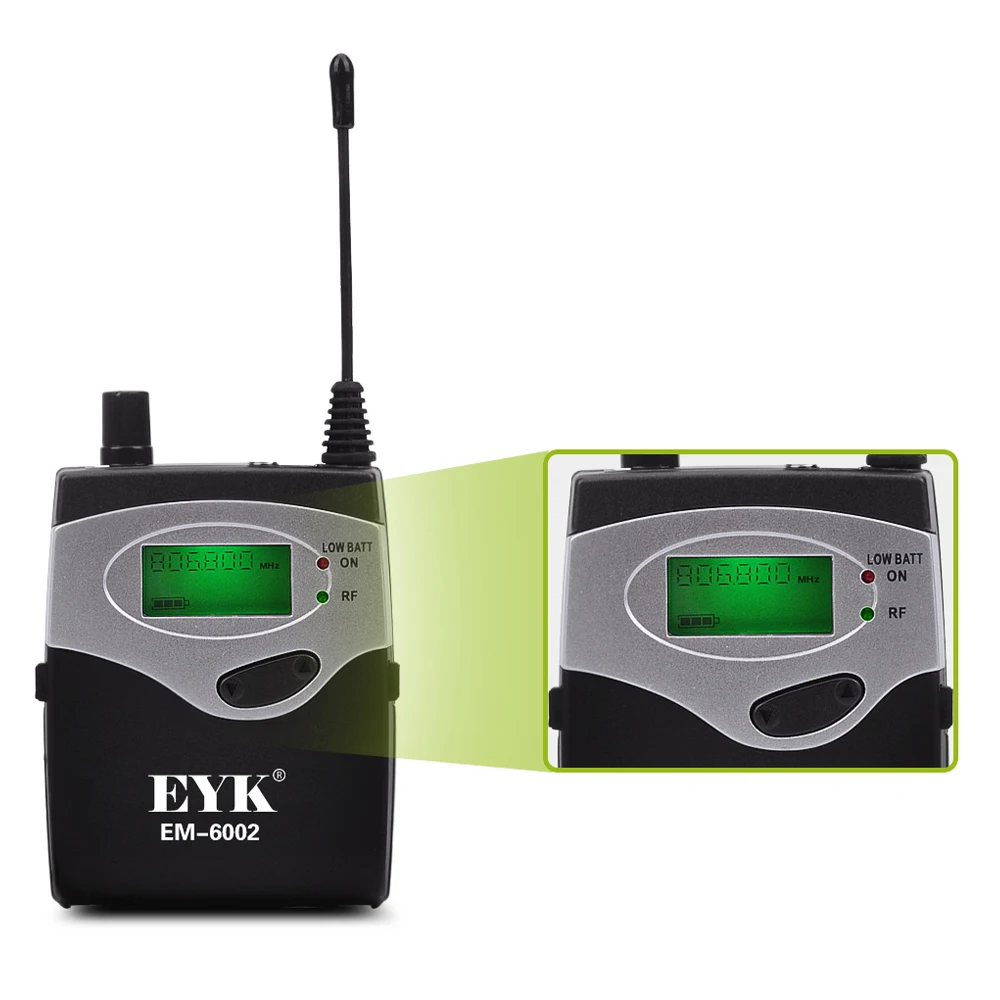 EYK EM 6002 двухканальная беспроводная система мониторинга в ухе с 40 частотами на
