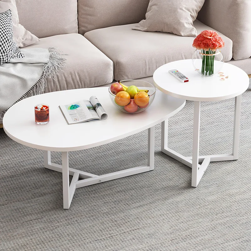

European combination coffee table 2 in 1 Wooden sturdy and durable desk Simple stylish Assembly tables black white yellow