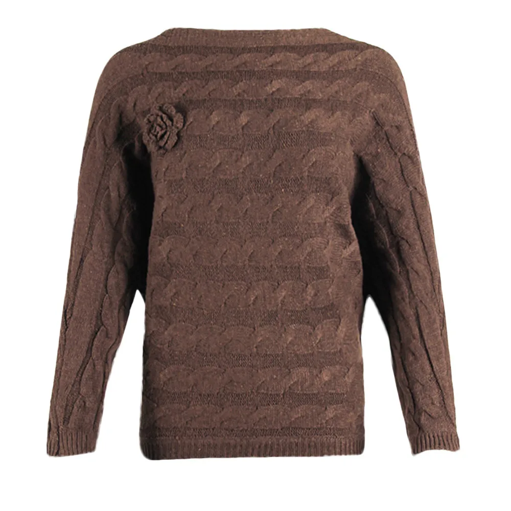 Осенние свитера, женский модный сексуальный свитер с v-образным вырезом, пальто с цветком, вязаный длинный пуловер с рукавами летучая мышь 9,4