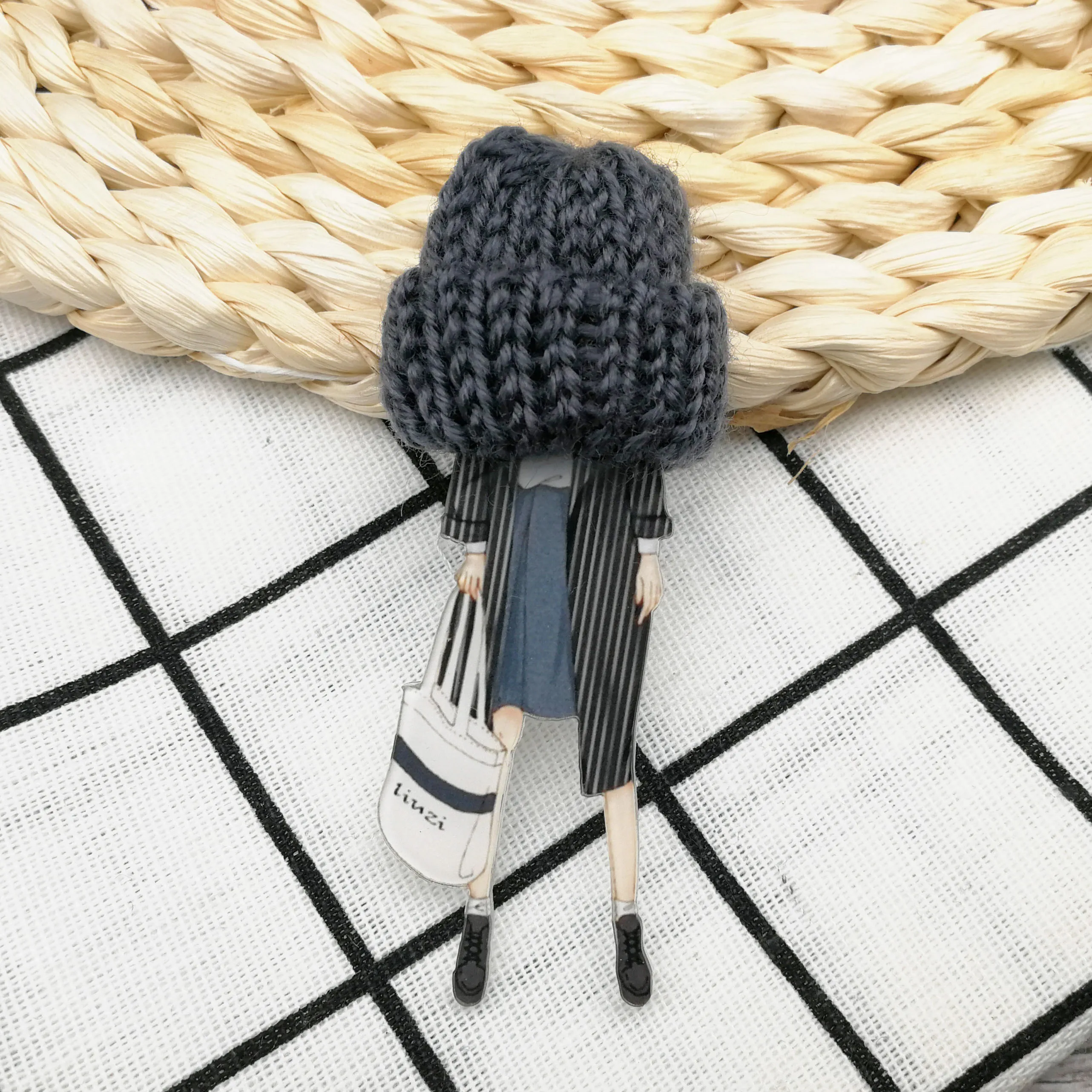 Style3 Модная брошь на булавке, женская брошь для девочек, помпон, модели персонажей из мультфильмов, акриловые броши, кавайная одежда с помпонами, ювелирные изделия, аксессуары - Окраска металла: Style3