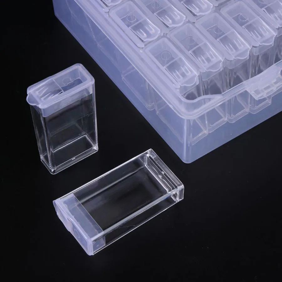 64/128 grid plastic box storage medicine box diamond painting storage embroidery jewelry boxes accessories tools kit set