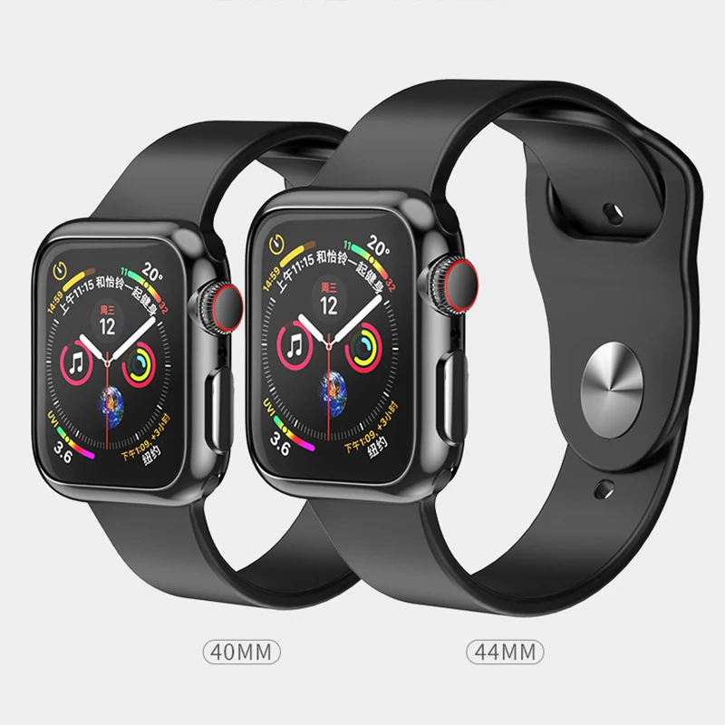 Чехол Laforuta для Apple Watch Series 4 чехол 44 мм 40 черный ультратонкий защитный из ТПУ iWatch