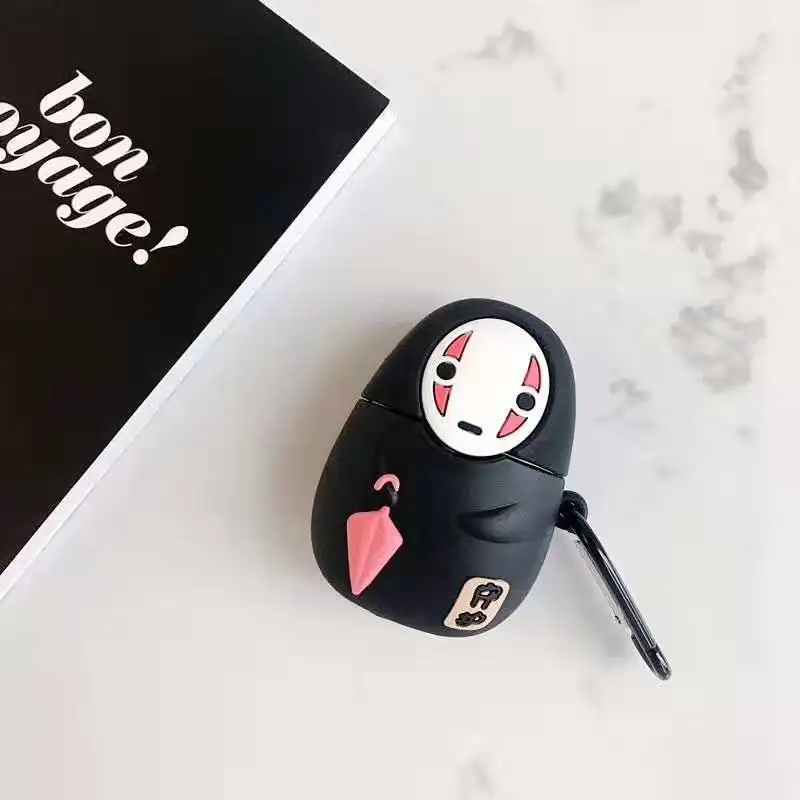 Для Apple AirPods Безликий человек чехол 3D Милый Kawaii аниме мультфильм нет лица человек беспроводные наушники защитный чехол для Airpods 2