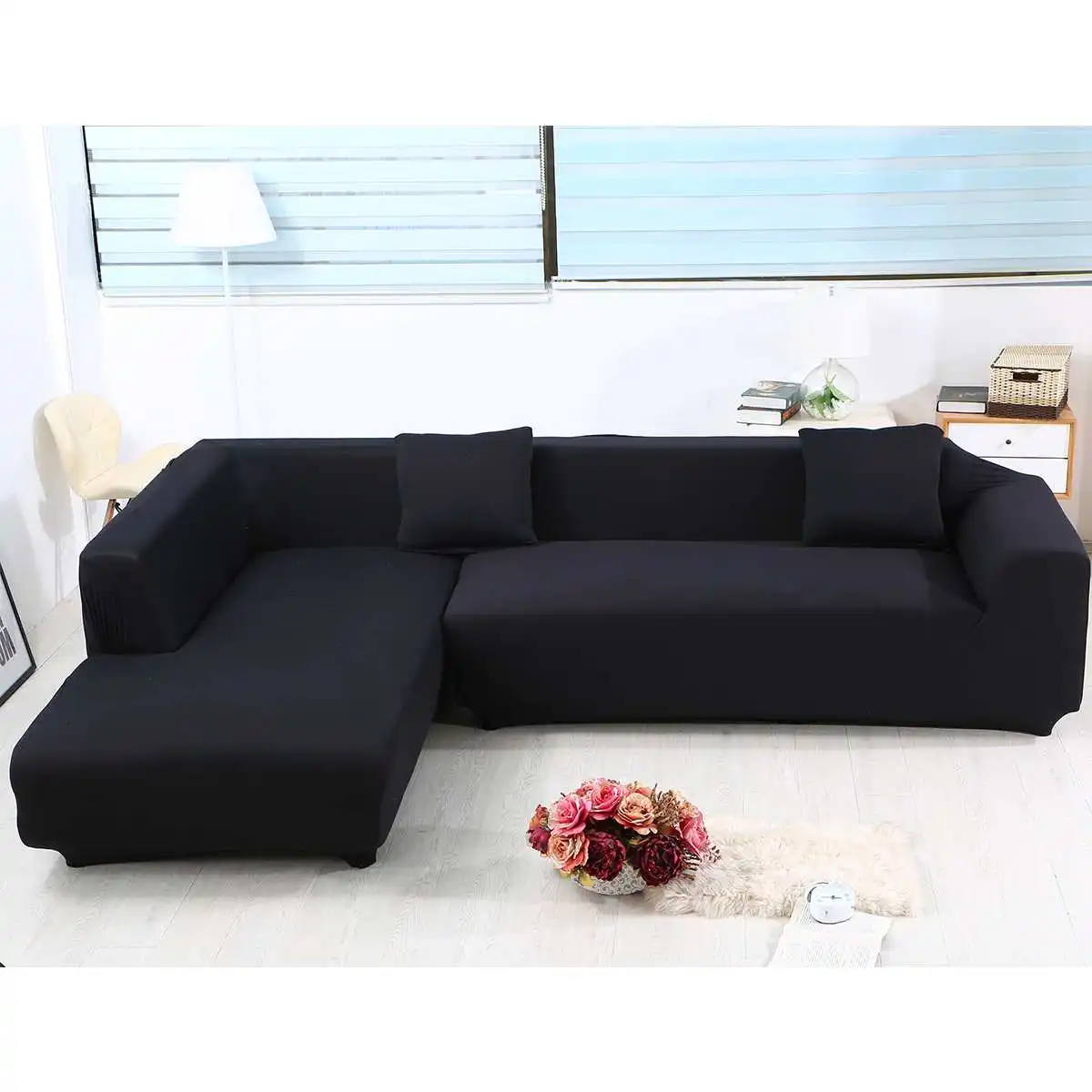 

3 seat 3 thin L-shaped Elastic Sofa Cover Sectional Stretch Slipcovers for Living Room Couch Cover L Shape Armchair