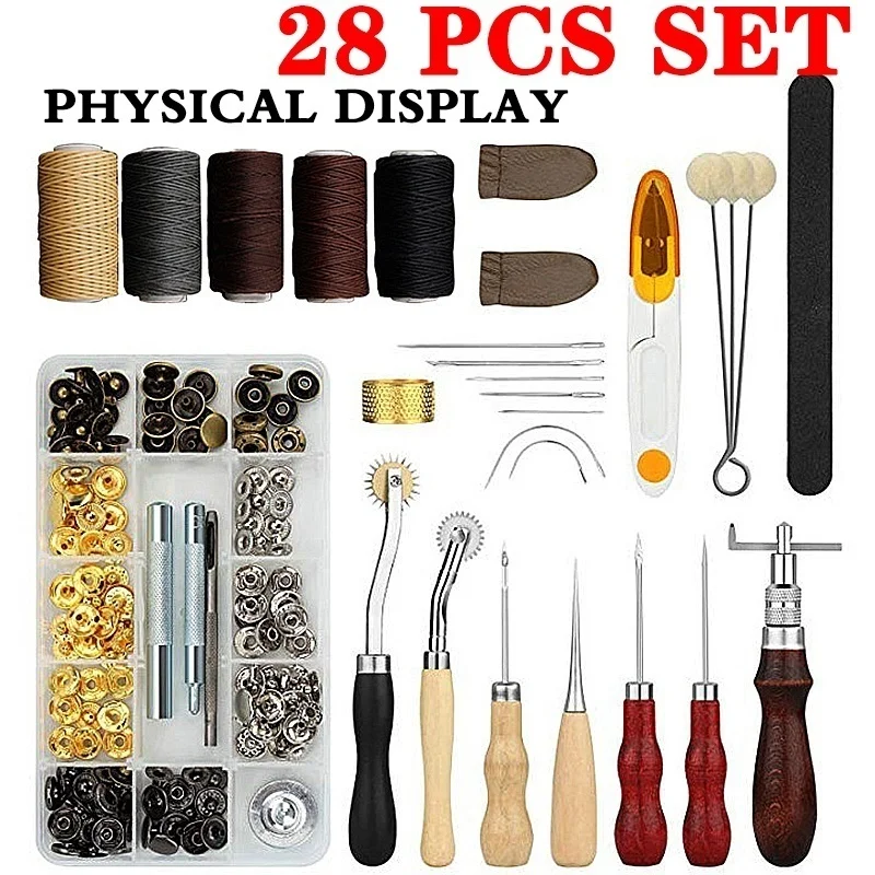 £14.15 Professional Leather Craft Hand Tools Kit With Instructions For Hand