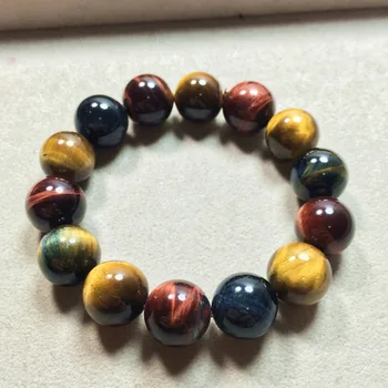 

Natural color Tiger Eye stone bracelet three-color Tiger Eye stone bracelet wooden Eagle Eye Stone bracelet
