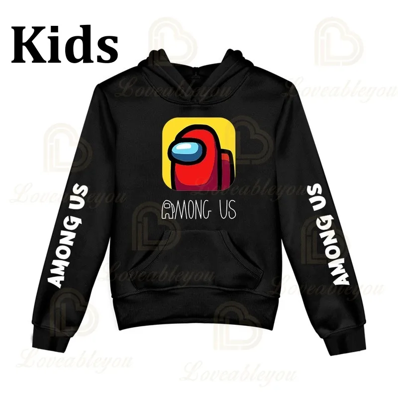 

Among Us Hoodie Kids Size Boys Girls Long Sleeve Hooded Sweatshirts Children's Hoodies Street Style Games Harajuku Clothes