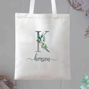 

Wild Plant Canvas Shoulder Tote Bag for Women Handbags Custom Name Eco Reusable Shopping Bag Fashion Bags