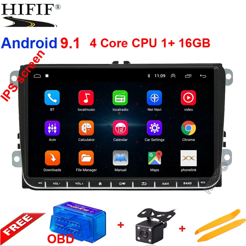 " Android 9,1 автомобильный gps-навигатор для VW Volkswagen GOLF 5, Polo Passat b5, Jetta Tiguan Touran Skoda, 7708, canbus, руль