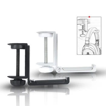 

Universal Aluminium Alloy Headphone Holder Headset Bracket Hanger Metal Wall Clamp Hook Foldable Earphone Stand Desktop