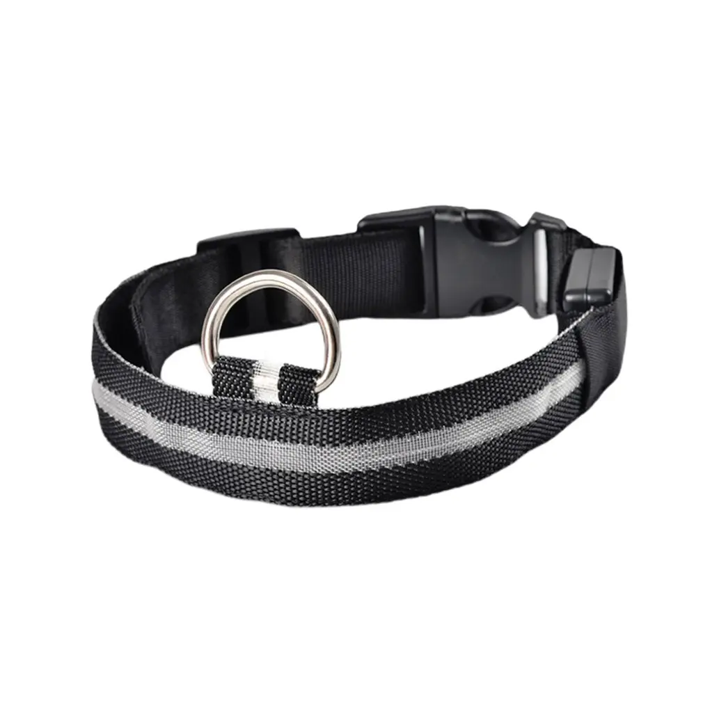 black Pet светодиодный светильник воротник анти-потерянный ошейник набор световой кольцо для собак Проволочная Сетка Воротник Led снабжение товаров для домашних животных - Цвет: black