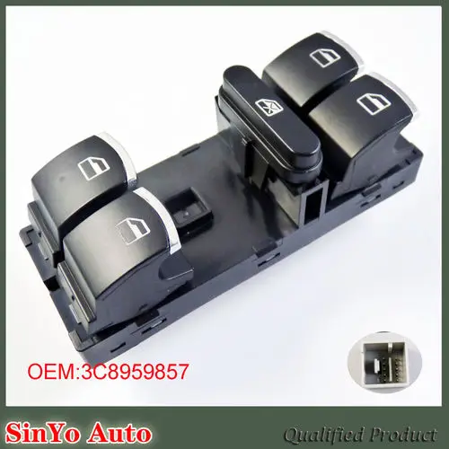 Per Volkswagen Passat Golf Tiguan Touran Coniglio Sedile Altea Ibiza Car Electric Master Driver Side Power Window Switch 3C8959857