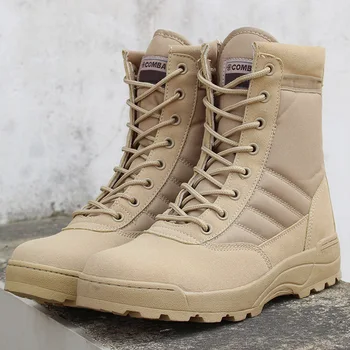 

2020 Winter New Military Boots Men's Comfortable Warm Desert Boots Fashion Tactical Boots Ankle Strap Men's Snow Boots 36-46