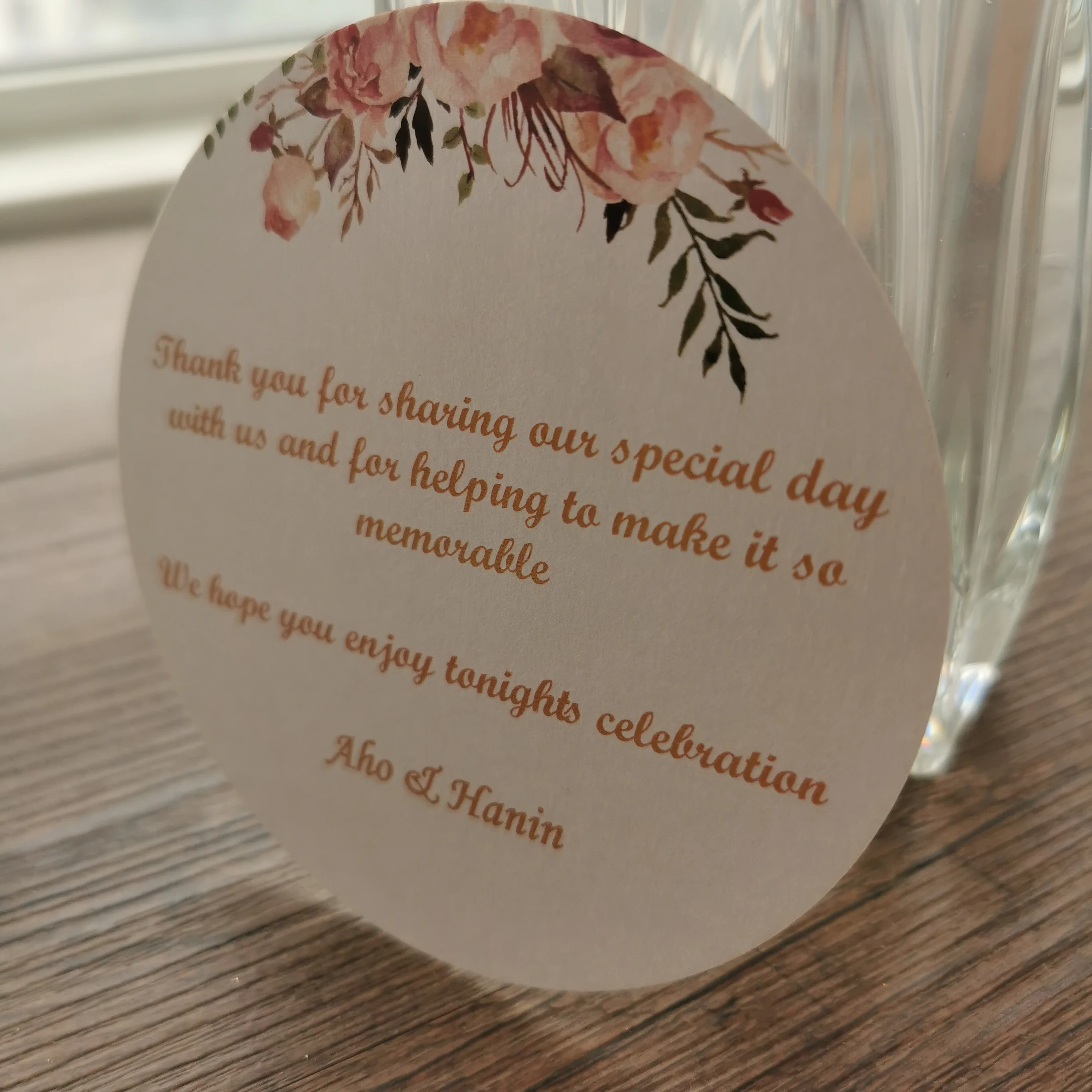 

50 шт./лот индивидуальное меню круглая форма меню доступен полный набор