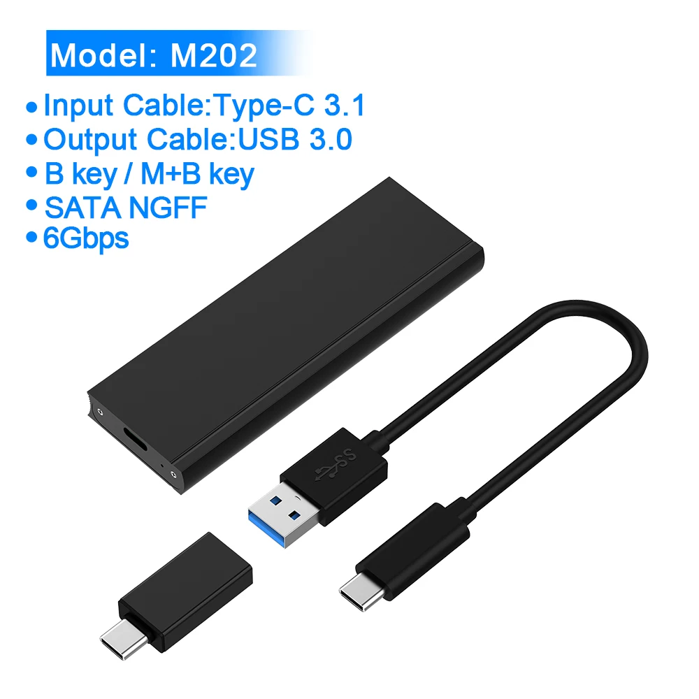 Чехол Rocketek M2 SSD NVME корпус M.2 для usb type C 3,1 адаптер для NVME PCIE NGFF SATA M/B ключевой диск коробка M.2 SSD чехол - Цвет: M202
