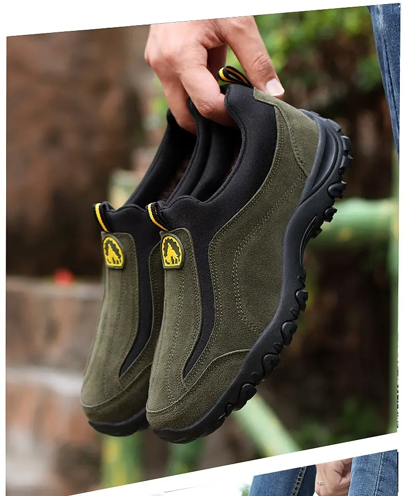 Men Boots Winter With Fur Warm Snow Boots Men Winter Boots Work Shoes Men Footwear Fashion Rubber Ankle Shoes