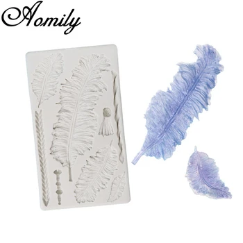 

Aomily Silicone Cake Mold Feather Pattern Fondant Molds Sugar Craft Chocolate Moulds Tools Cake Decorating Baking Tools for Cake