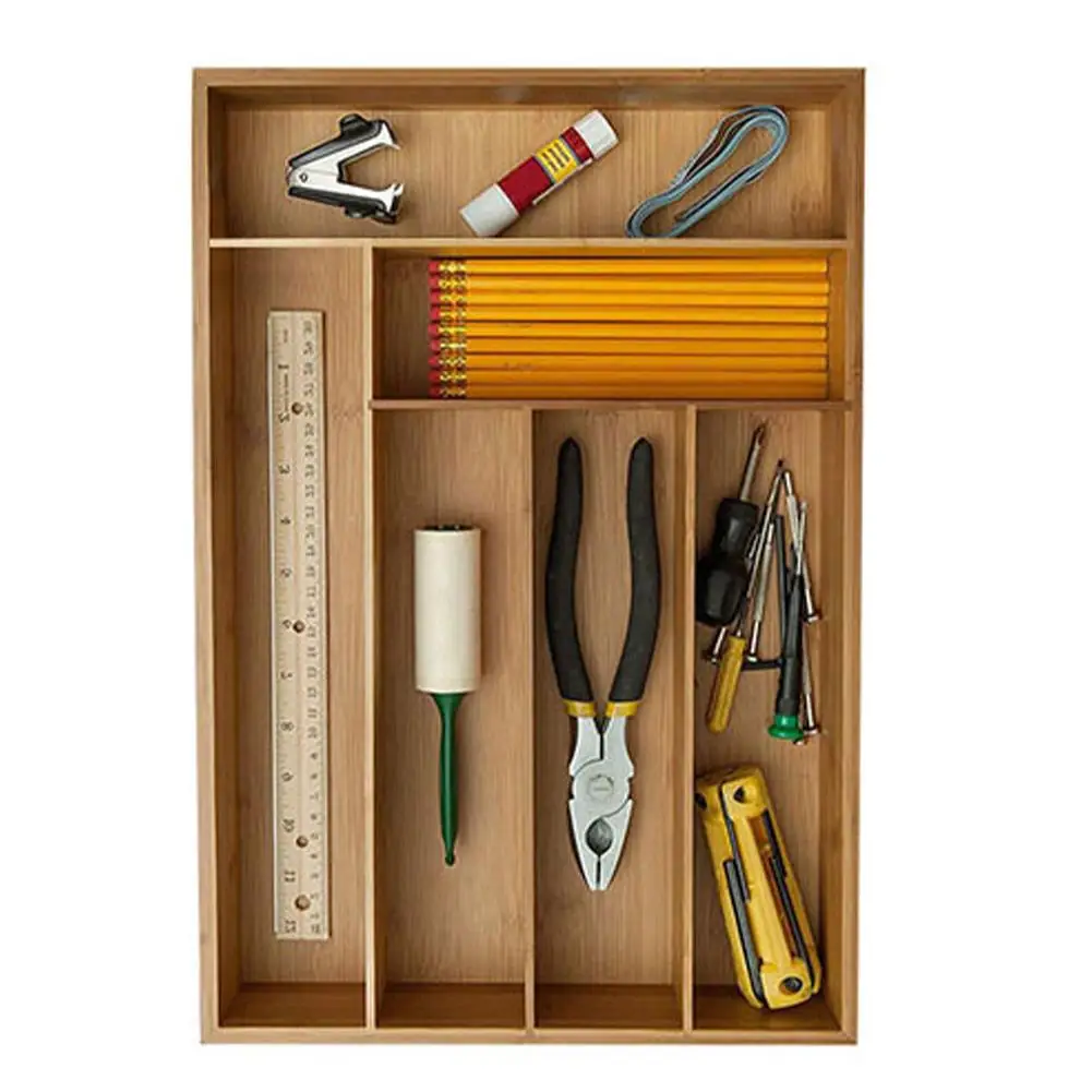 

Cutlery Drawer Organizer Tray Bamboo Drawer Organizer Wood Utensil Flatware Holder Kitchen Drawer Box #DO