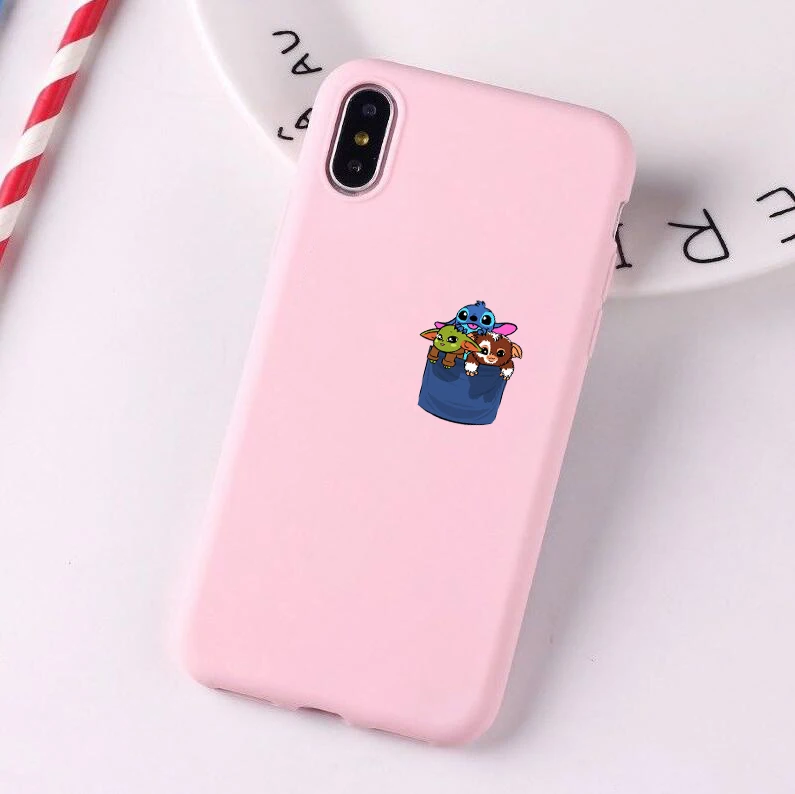 Baby yoda meme милый мягкий силиконовый цветной чехол для телефона для iPhone 6 6s 7 8 6plus 7plus 8plus XS XR XSMAX 11 Pro ProMax