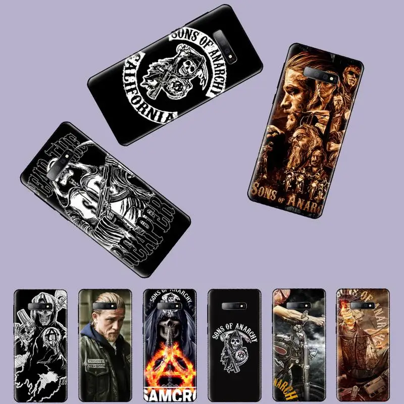 Роскошный чехол для телефона sons of anarchy Moto Skeleton уникальный дизайн Samsung S6 S7 edge S8 S9 S10 e