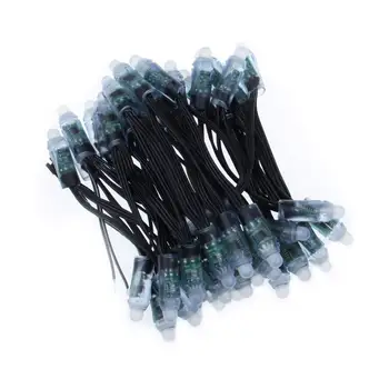 

50pcs DC 12V WS2811 Led Pixel Black 12mm Diffused Digital RGB Addressable Dream Color Round LED Pixels Module IP68 jk1014